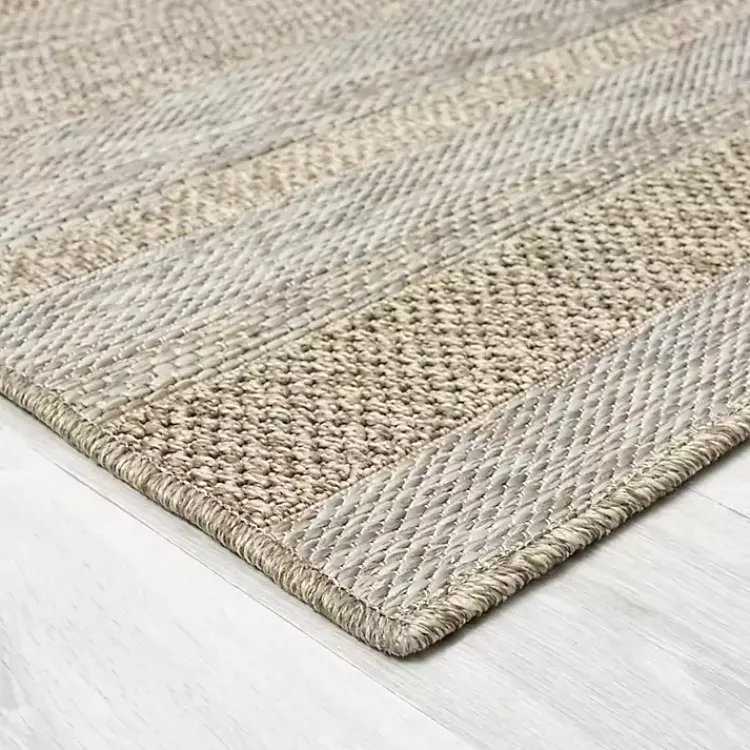 Kirklands Home Area Rugs|Striped Indoor/Outdoor Area Rug, 7x9 Tan