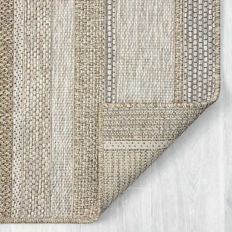 Kirklands Home Area Rugs|Striped Indoor/Outdoor Area Rug, 7x9 Tan
