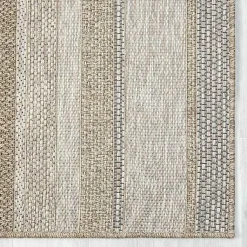 Kirklands Home Area Rugs|Striped Indoor/Outdoor Area Rug, 7x9 Tan