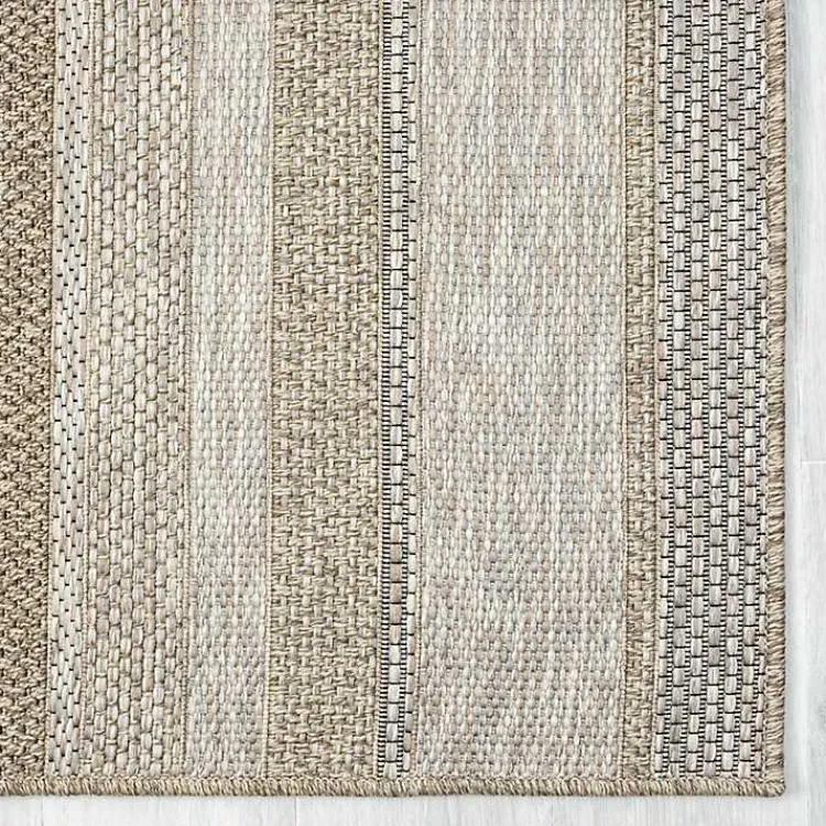 Kirklands Home Area Rugs|Striped Indoor/Outdoor Area Rug, 7x9 Tan