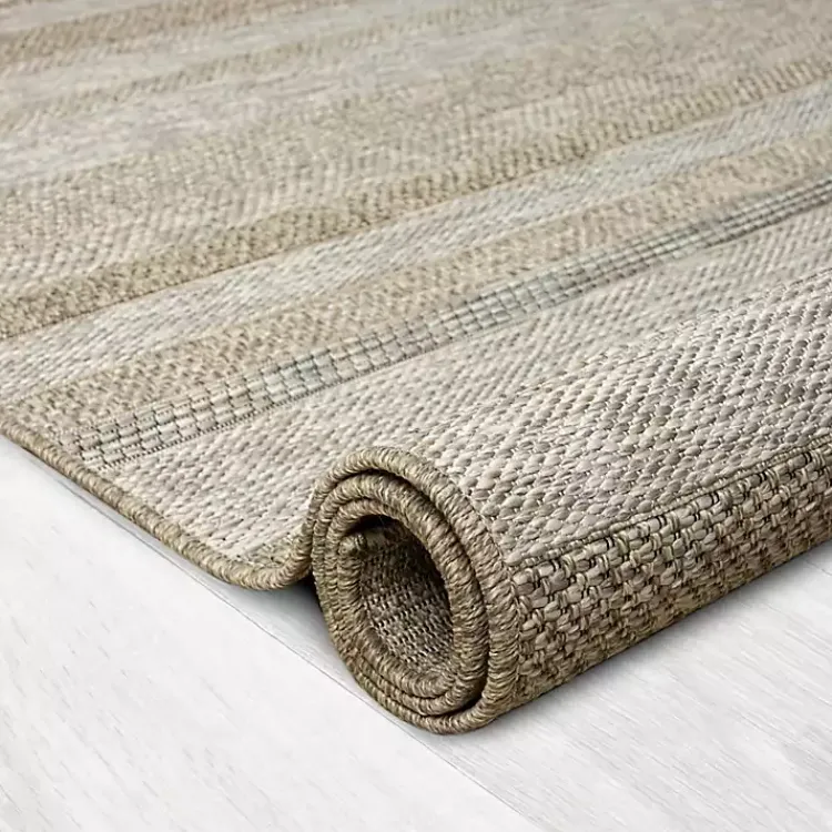 Kirklands Home Area Rugs|Striped Indoor/Outdoor Area Rug, 7x9 Tan