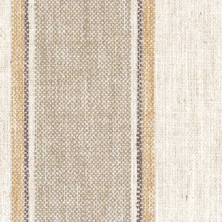 Kirklands Home Benches & Ottomans|Tan Striped Upholstered Wood Leg Bench