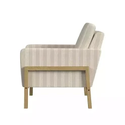 Kirklands Home Accent Chairs|Tan Striped Upholstered Wood Frame Armchair