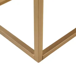 Kirklands Home Benches & Ottomans|Tufted Bronze Metal Bench Tan