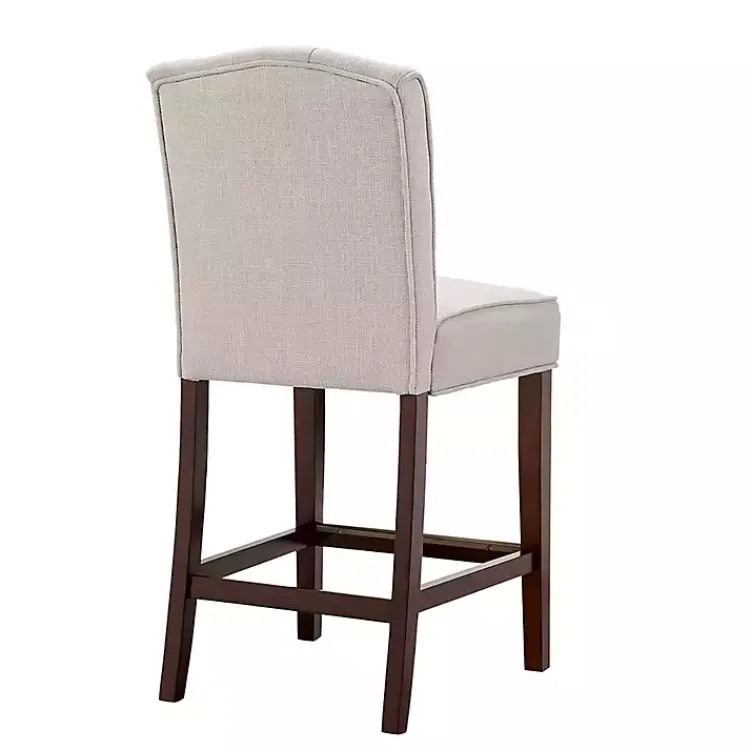 Kirklands Home Bar Stools & Counter Height Stools|Tufted Upholstered Wood Counter Stool Tan