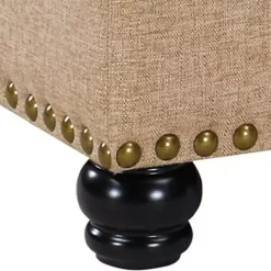 Kirklands Home Benches & Ottomans|Upholstered Ava Coffee Table Ottoman Tan