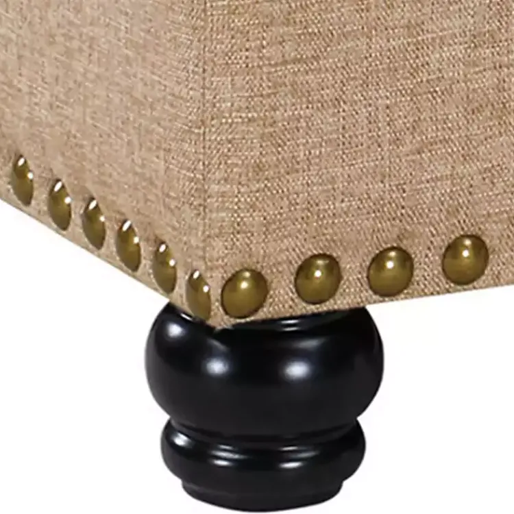 Kirklands Home Benches & Ottomans|Upholstered Ava Coffee Table Ottoman Tan
