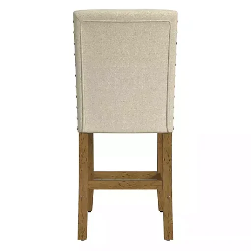 Kirklands Home Bar Stools & Counter Height Stools|Upholstered Nailhead Trim Counter Stool Tan