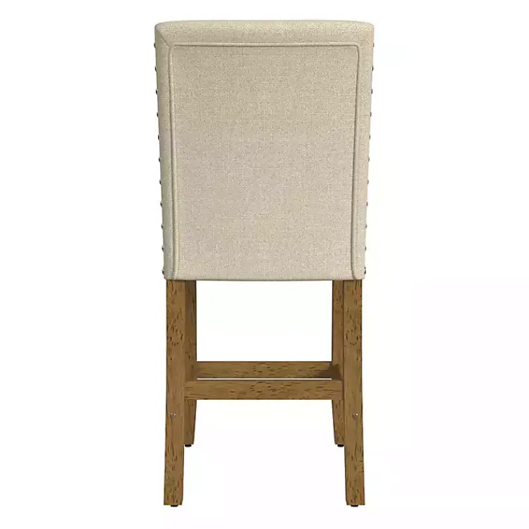 Kirklands Home Bar Stools & Counter Height Stools|Upholstered Nailhead Trim Counter Stool Tan