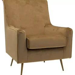 Kirklands Home Accent Chairs|Velvet Lana Accent Chair Tan