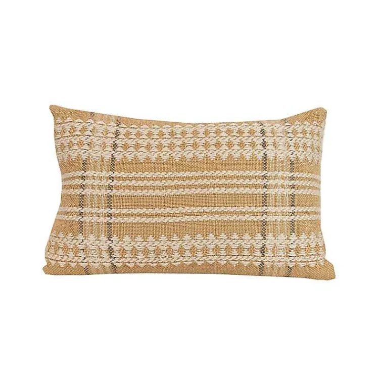 Tan Woven Geo Diamond Indoor/Outdoor Pillow Pillows