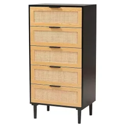 Kirklands Home Dressers & Chests|Tara Two-Tone Espresso Rattan Chest