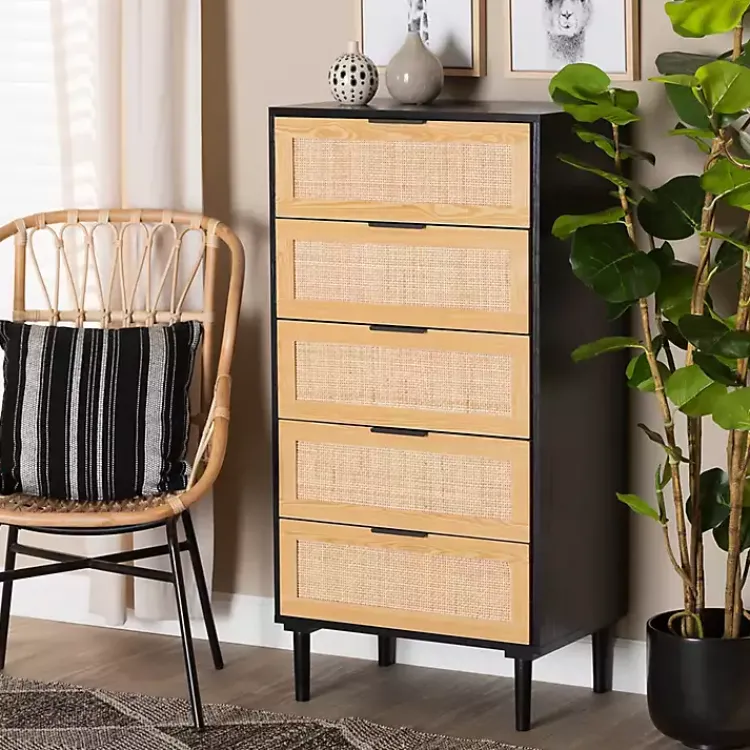 Kirklands Home Dressers & Chests|Tara Two-Tone Espresso Rattan Chest