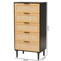 Kirklands Home Dressers & Chests|Tara Two-Tone Espresso Rattan Chest