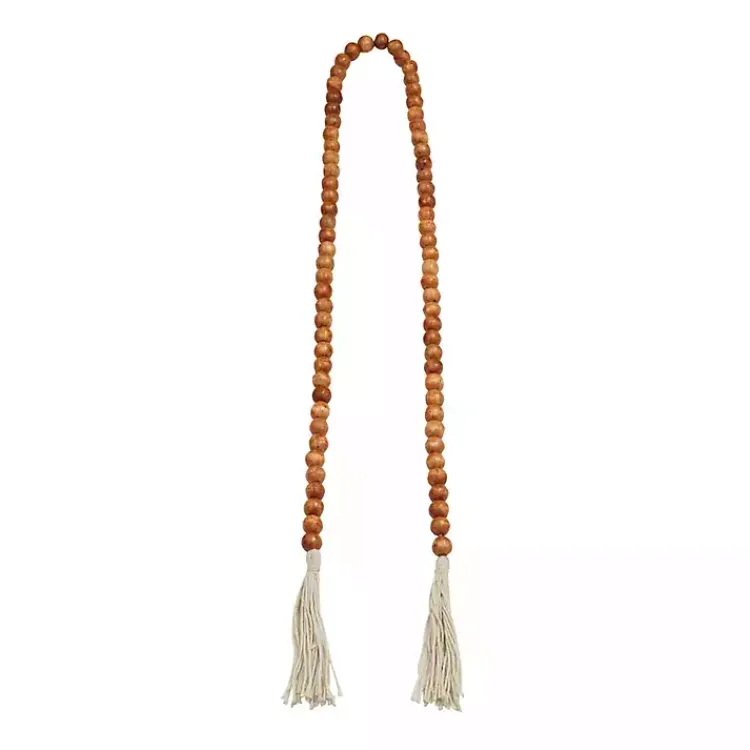 Outlet Tasseled Wood Beaded Garland Decorative Accents