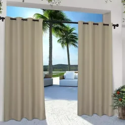 Kirklands Home Outdoor Curtains|Taupe Cabana Outdoor Curtain Panel Set, 108 in. Tan