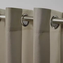 Kirklands Home Outdoor Curtains|Taupe Canopy Outdoor Curtain Panel Set, 96 in. Tan