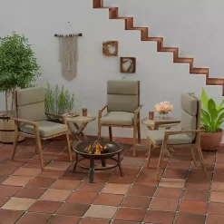 Kirklands Home Outdoor Cushions & Pillows|Taupe Canvas French Edge Outdoor Chair Cushion Tan