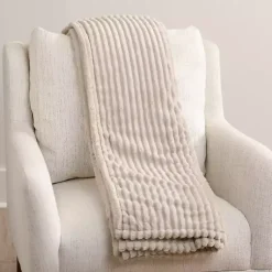 New Taupe Corduroy Berber Throw Blankets & Throws