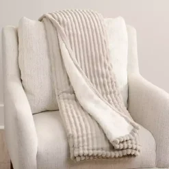 New Taupe Corduroy Berber Throw Blankets & Throws