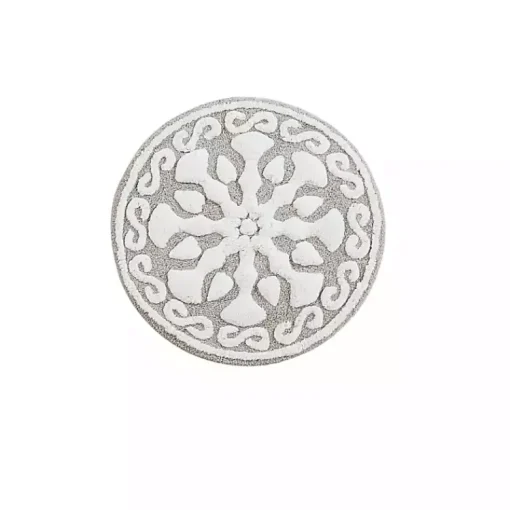 Kirklands Home Bathroom Rugs|Taupe Cotton Tufted Medallion Bath Mat, 25 in. Tan