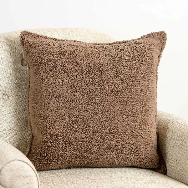 Outlet Taupe Cozy Waffle Pillow Pillows