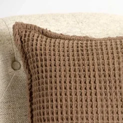Outlet Taupe Cozy Waffle Pillow Pillows