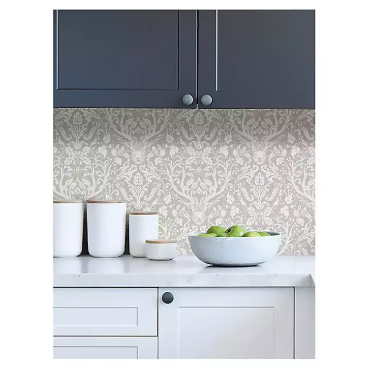 Kirklands Home Wall Murals & Wallpaper|Taupe Escape to the Forest Peel & Stick Wallpaper