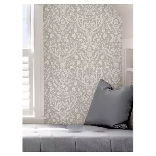 Kirklands Home Wall Murals & Wallpaper|Taupe Escape to the Forest Peel & Stick Wallpaper