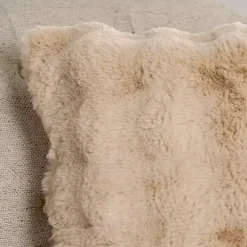 Sale Taupe Faux Fur Bubble Pillow Pillows
