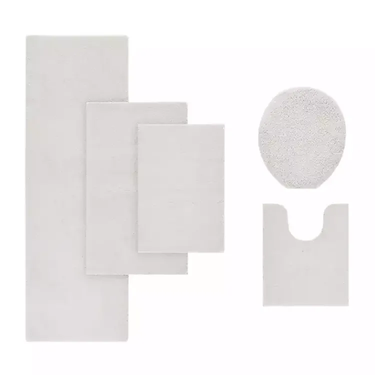 Kirklands Home Bathroom Rugs|Taupe High Pile Marshmallow Bath Mat, 30 in. Ivory