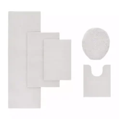 Kirklands Home Bathroom Rugs|Taupe High Pile Marshmallow Bath Mat, 40 in. Ivory