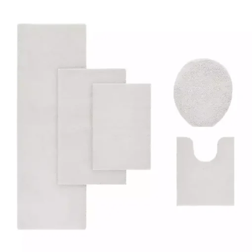 Kirklands Home Bathroom Rugs|Taupe High Pile Marshmallow Bath Mat, 70 in. Ivory