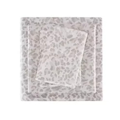 Kirklands Home Bed Sheets|Taupe Leopard Print Satin 4-pc. Full Sheet Set