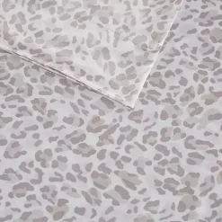 Kirklands Home Bed Sheets|Taupe Leopard Print Satin 4-pc. King Sheet Set