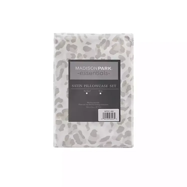 Kirklands Home Bed Sheets|Taupe Leopard Satin Standard 2-pc. Pillow Case Set