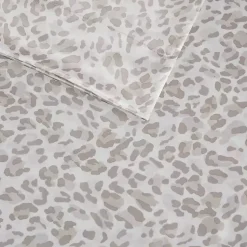 Kirklands Home Bed Sheets|Taupe Leopard Satin Standard 2-pc. Pillow Case Set
