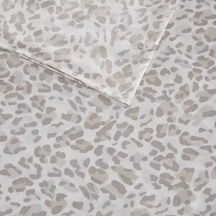 Kirklands Home Bed Sheets|Taupe Leopard Satin Standard 2-pc. Pillow Case Set