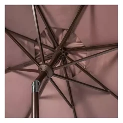 Kirklands Home Outdoor Accent Furniture|Taupe Scallop Tilt Crank 9 ft. Outdoor Umbrella Gray