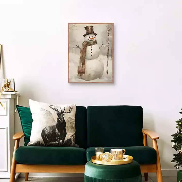 Sale Taupe Snowman Framed Art Print Christmas Decorations