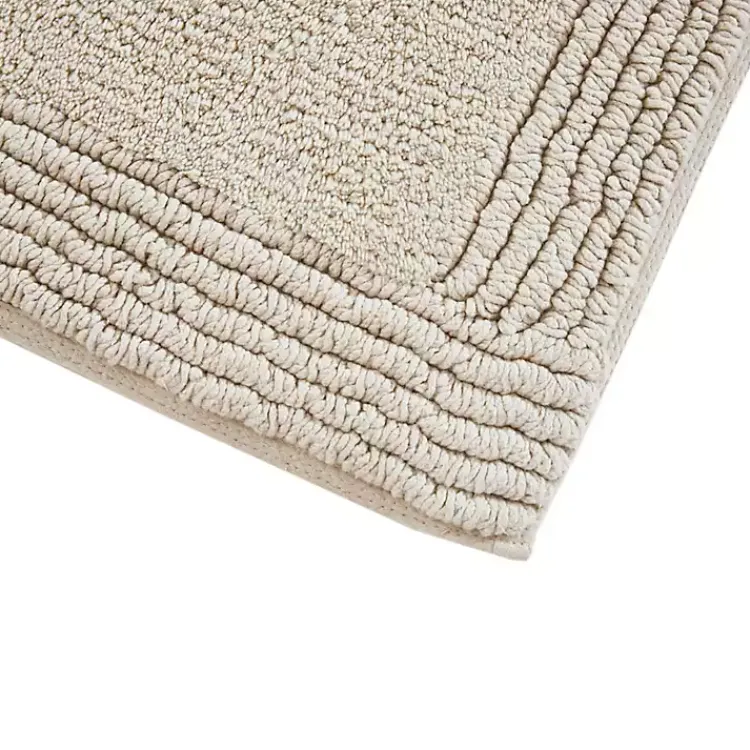 Kirklands Home Bathroom Rugs|Taupe Tufted Reversible Cotton Bath Mat, 72 in. Tan