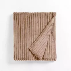Taupe Velvet Corduroy Throw Blankets & Throws