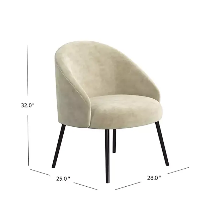 Kirklands Home Accent Chairs|Taupe Velvet Modern Accent Chair Tan