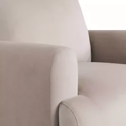 Kirklands Home Accent Chairs|Taupe Velvet Upholstered Knox Accent Chair Tan