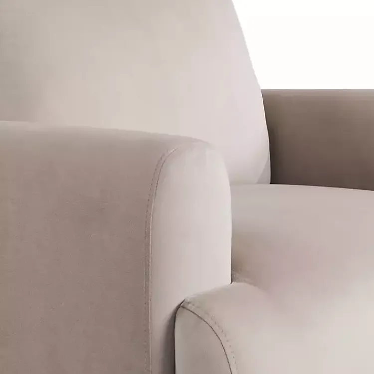 Kirklands Home Accent Chairs|Taupe Velvet Upholstered Knox Accent Chair Tan