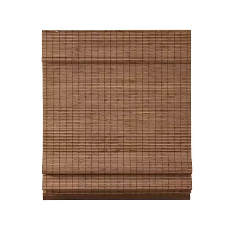 Kirklands Home Curtains & Drapes|Teak Bamboo Light Filtering Roman Shade, 27 in. Brown