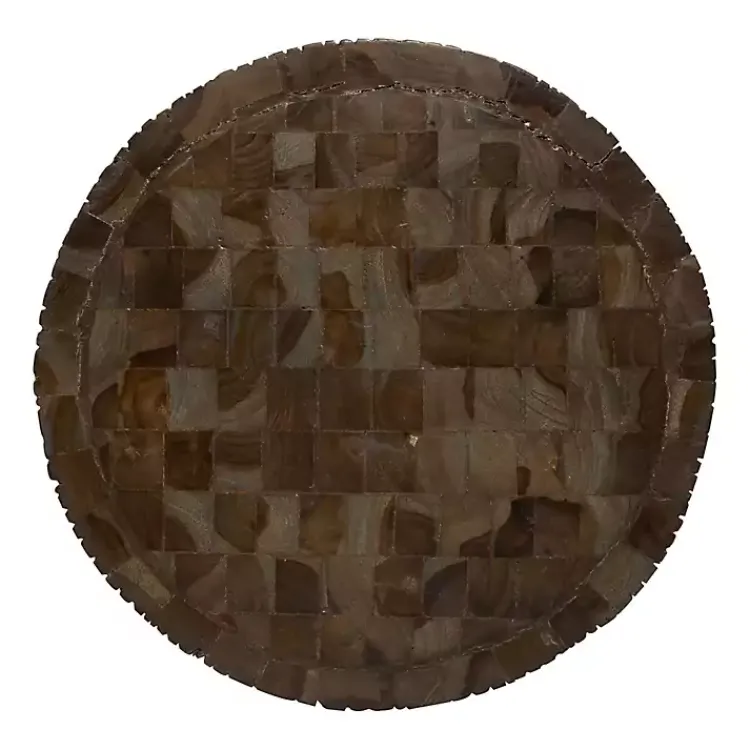 Kirklands Home Accent & End Tables|Teak Wood Drum Accent Table Brown