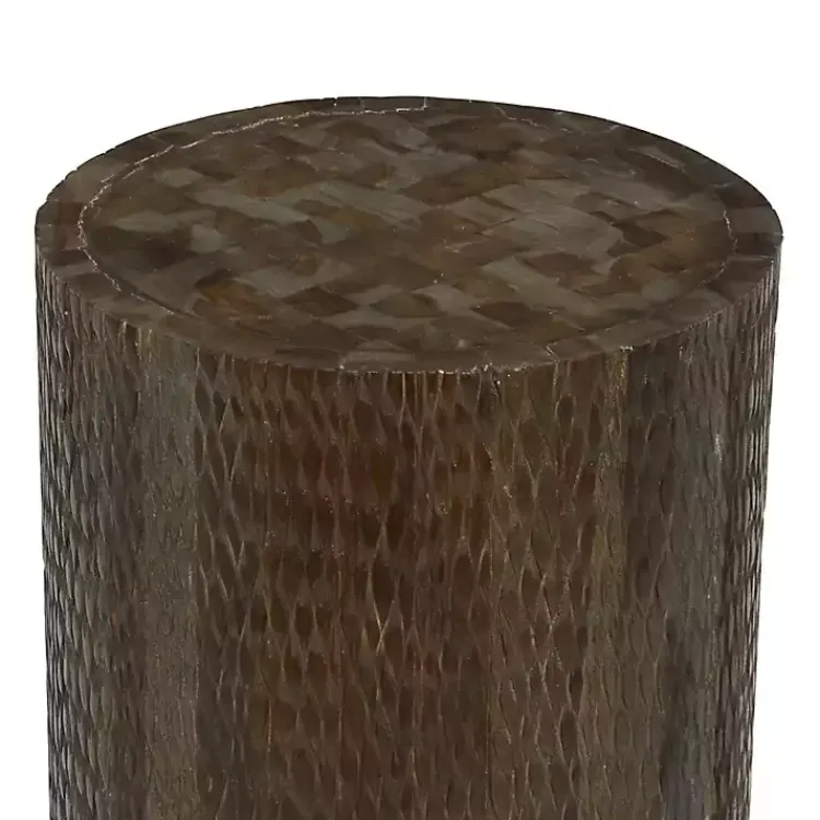 Kirklands Home Accent & End Tables|Teak Wood Drum Accent Table Brown