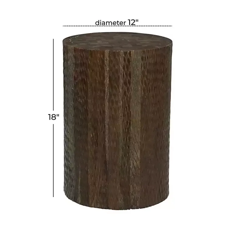 Kirklands Home Accent & End Tables|Teak Wood Drum Accent Table Brown