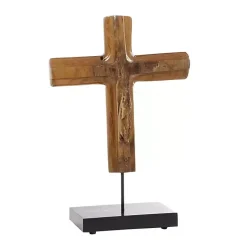 Best Teak Wood Floating Cross Tabletop Sculpture Statues & Figurines
